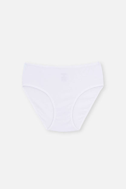 Beyaz Yüksek Bel 3'lü Slip Külot
