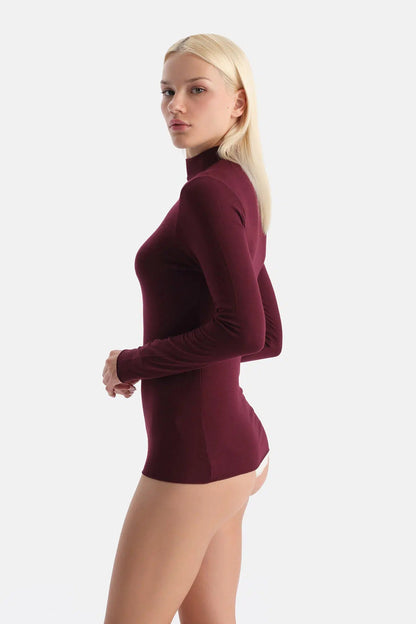 Bordo 5118kc Modal Kaşmir Balıkçı Yaka Uzun Kollu Üst