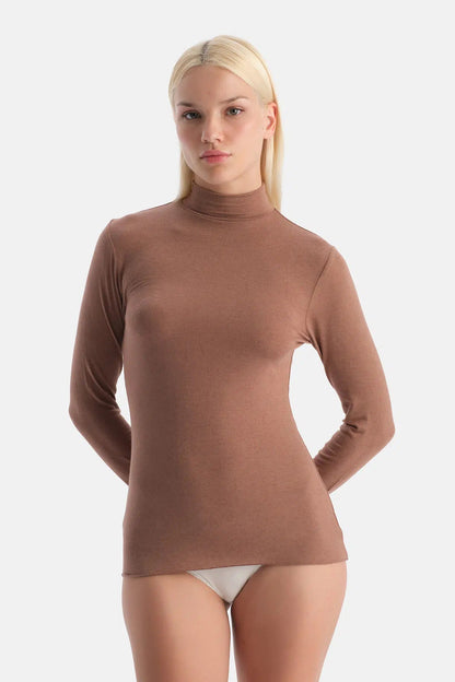 Mocha 5118kc Modal Kaşmir Balıkçı Yaka Uzun Kollu Üst