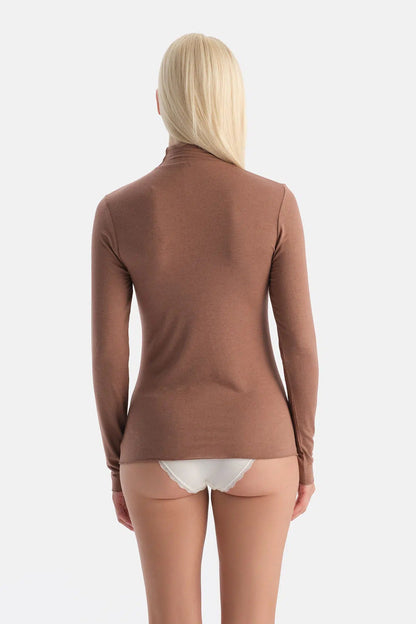 Mocha 5118kc Modal Kaşmir Balıkçı Yaka Uzun Kollu Üst