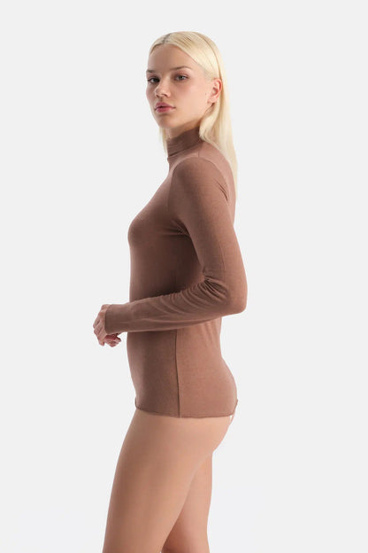 Mocha 5118kc Modal Kaşmir Balıkçı Yaka Uzun Kollu Üst