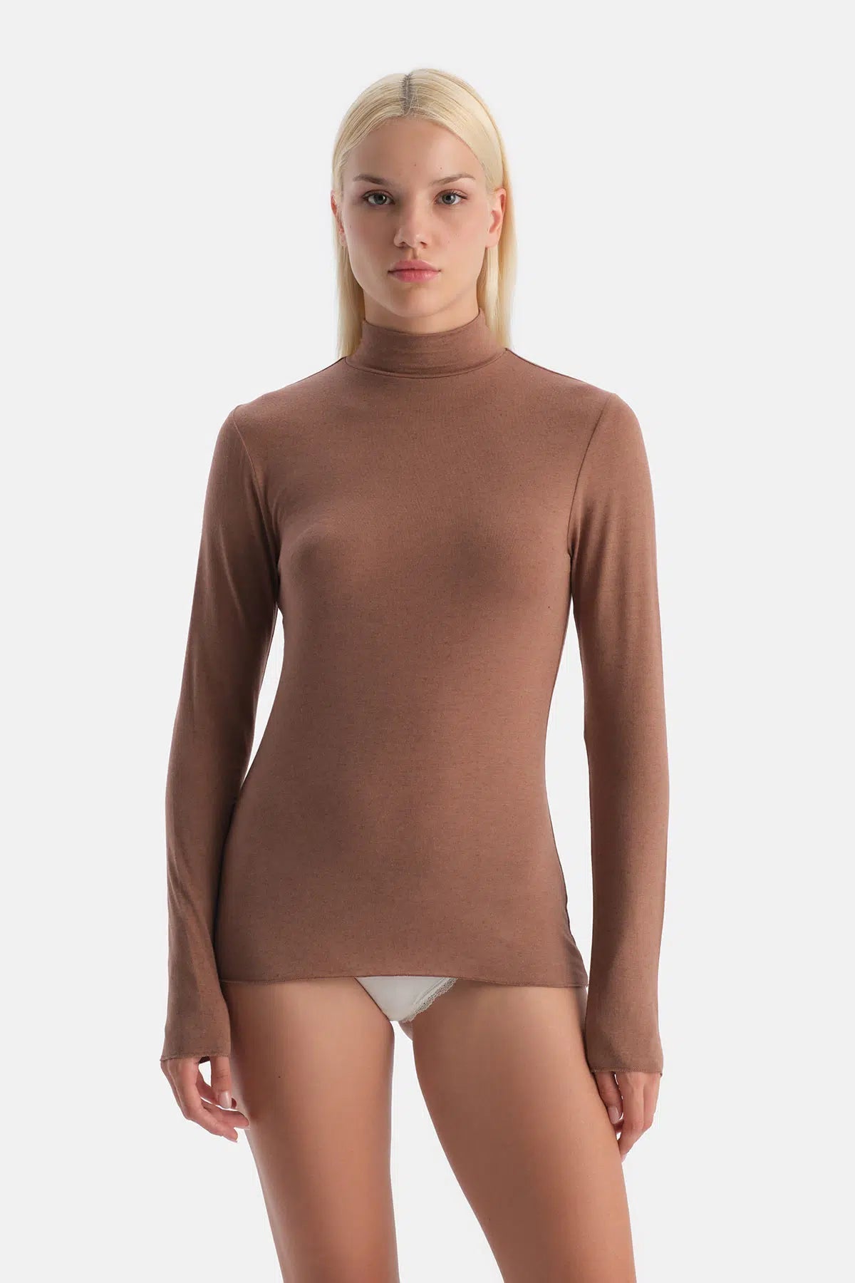 Mocha 5118kc Modal Kaşmir Balıkçı Yaka Uzun Kollu Üst