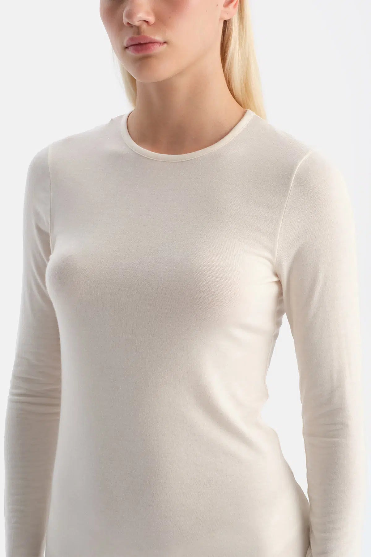 Ekru 5019kc Modal Kaşmir Bisiklet Yaka Uzun Kollu Üst