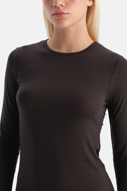 Koyu Kahve 5019kc Modal Kaşmir Bisiklet Yaka Uzun Kollu Üst