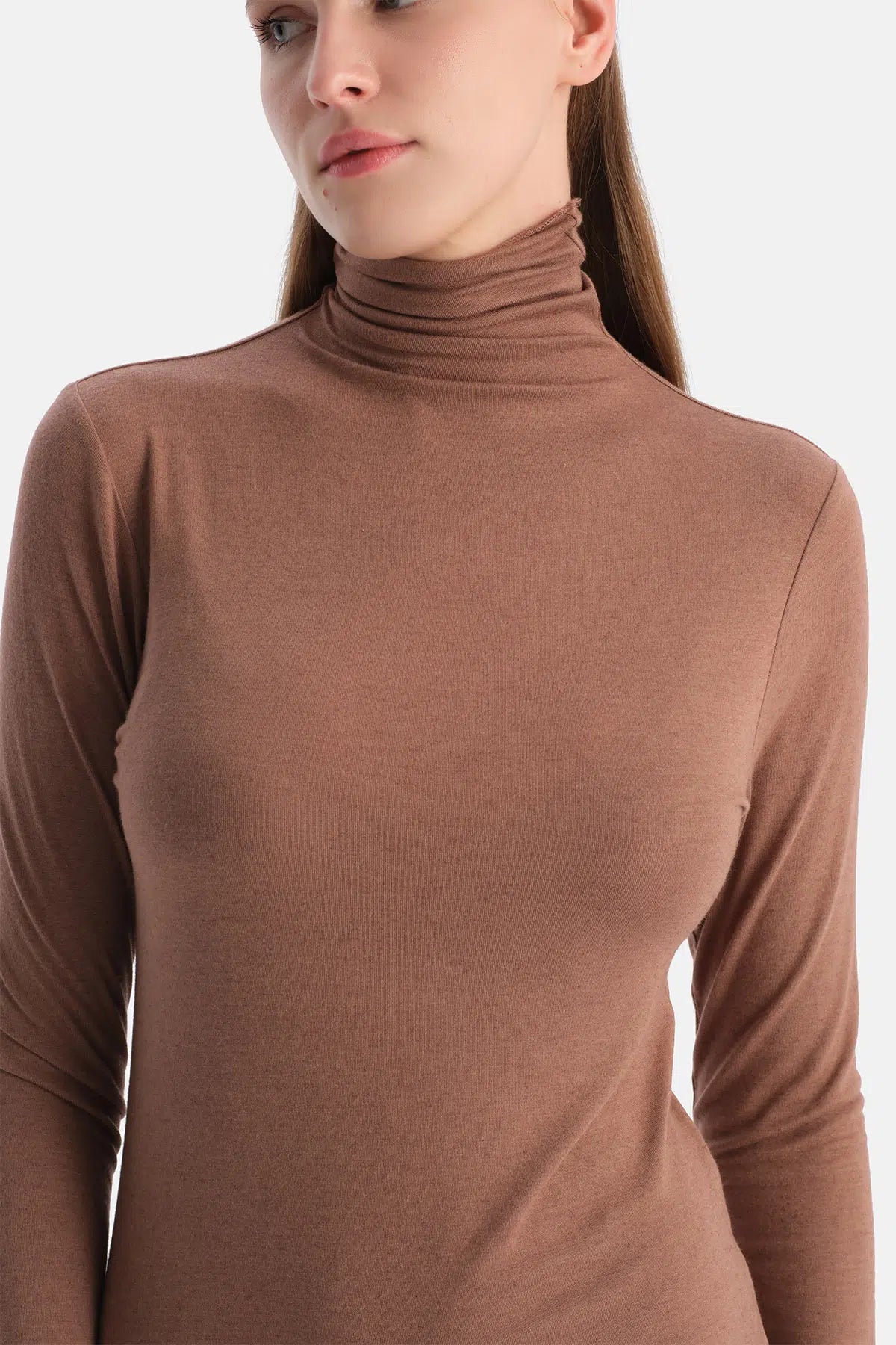 Mocha 5023kc Modal Kaşmir Boğazlı Uzun Kollu Üst