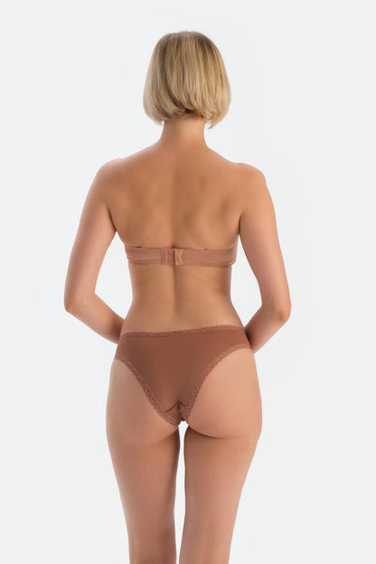 Kahverengi Almıra Straplez Boş Cup Tek Sütyen