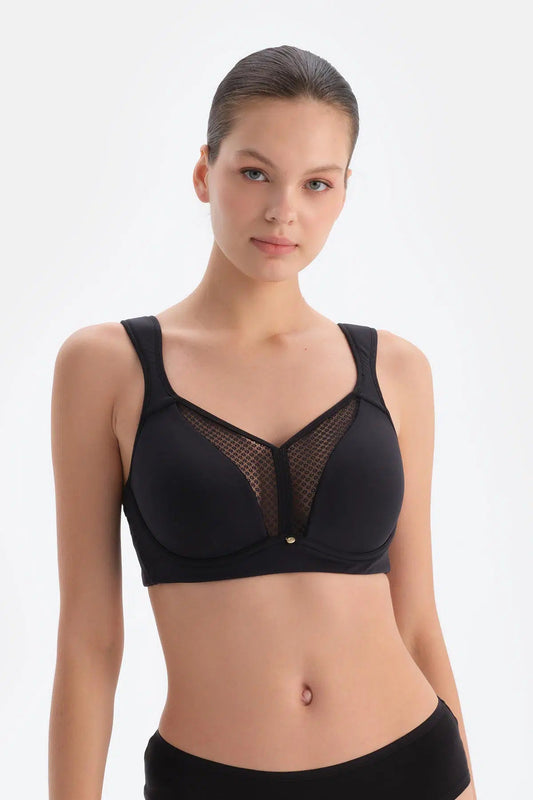 Siyah Atria Balenli Toparlayıcı Sütyen