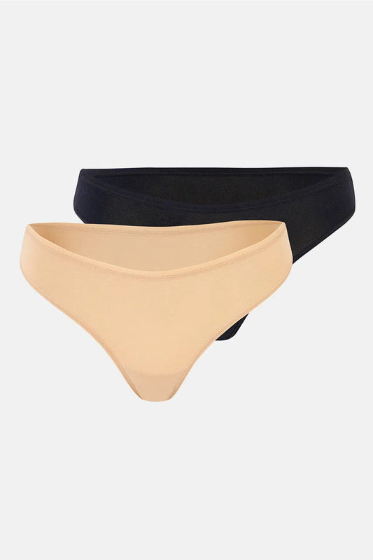 Siyah-ten 2'li Modal Brazilian Külot