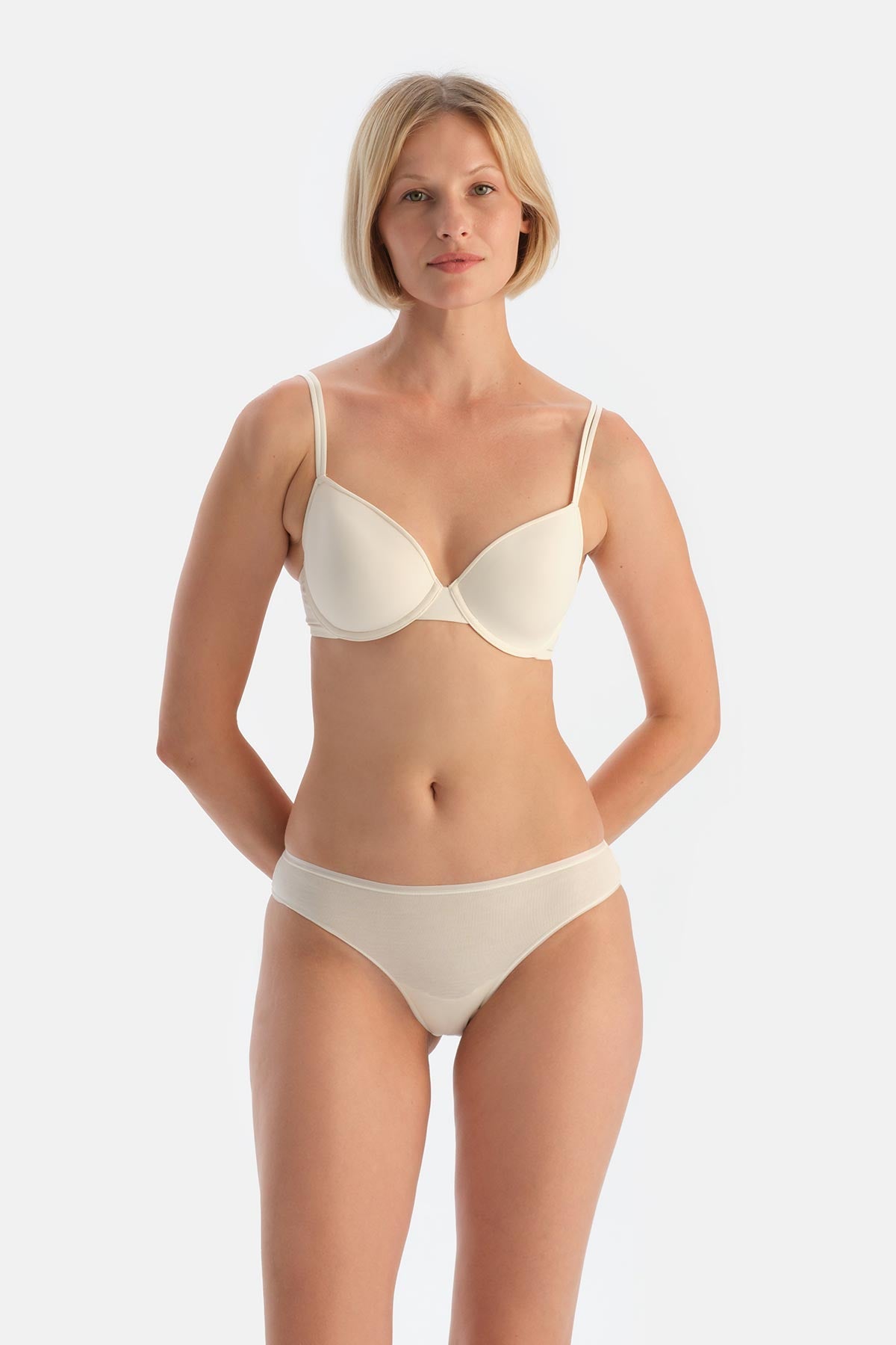 Ekru 2'li Modal Brazilian Külot
