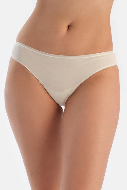 Ekru 2'li Modal Brazilian Külot