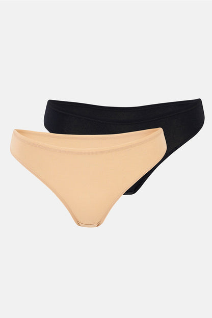 Siyah-ten 2'li Süprem Brief Külot