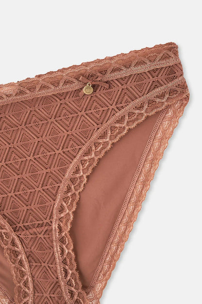 Kahverengi 2'li Aksesuar Detaylı Brief Külot