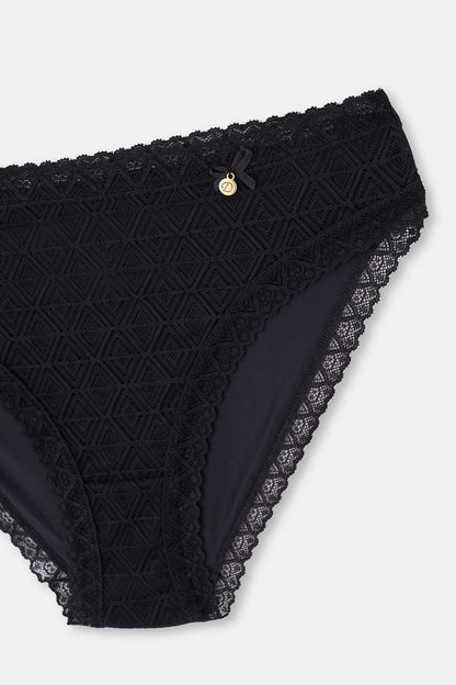 Siyah 2'li Aksesuar Detaylı Brief Külot