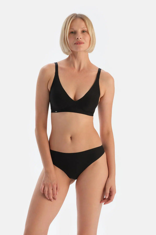 Siyah Kaşkorse Thong Külot