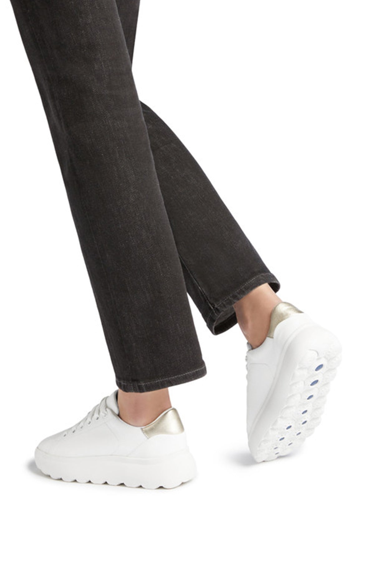Geox Kadın Beyaz Spherica Ec4.1 Deri Bağcıklı Sneaker