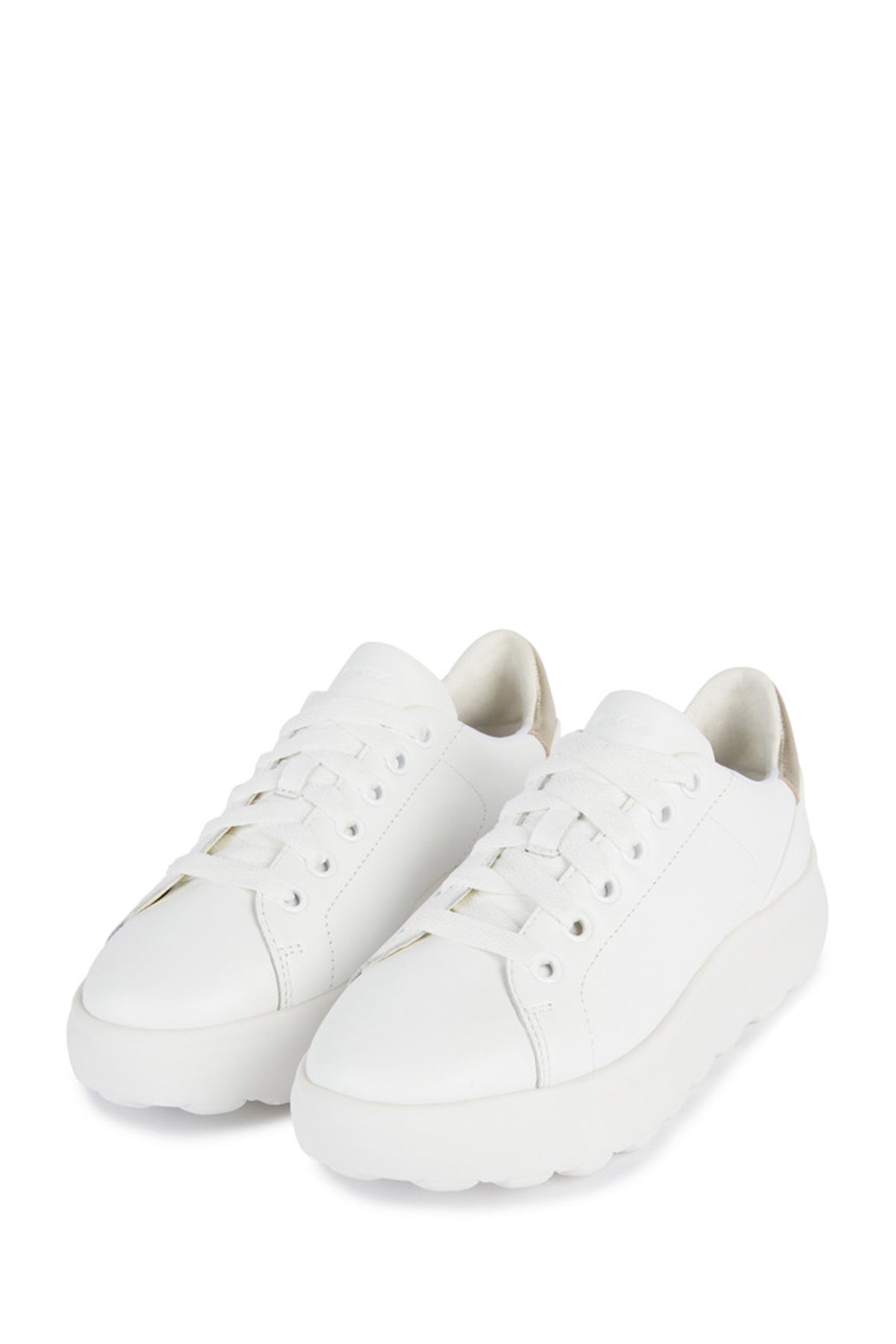 Geox Kadın Beyaz Spherica Ec4.1 Deri Bağcıklı Sneaker