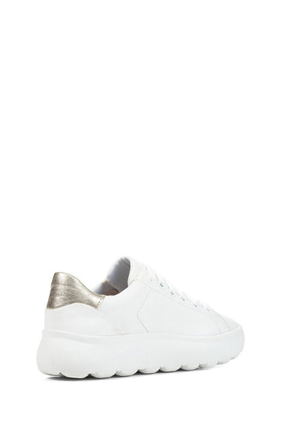 Geox Kadın Beyaz Spherica Ec4.1 Deri Bağcıklı Sneaker