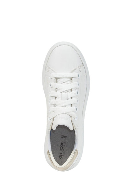 Geox Kadın Beyaz Spherica Ec4.1 Deri Bağcıklı Sneaker