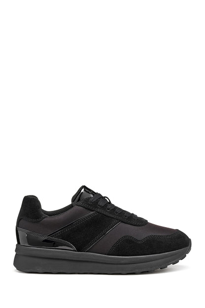 Geox Kadın Siyah D Runntıx A - Nylon+suede Bağcıklı Kalın Tabanlı Kumaş Sneaker