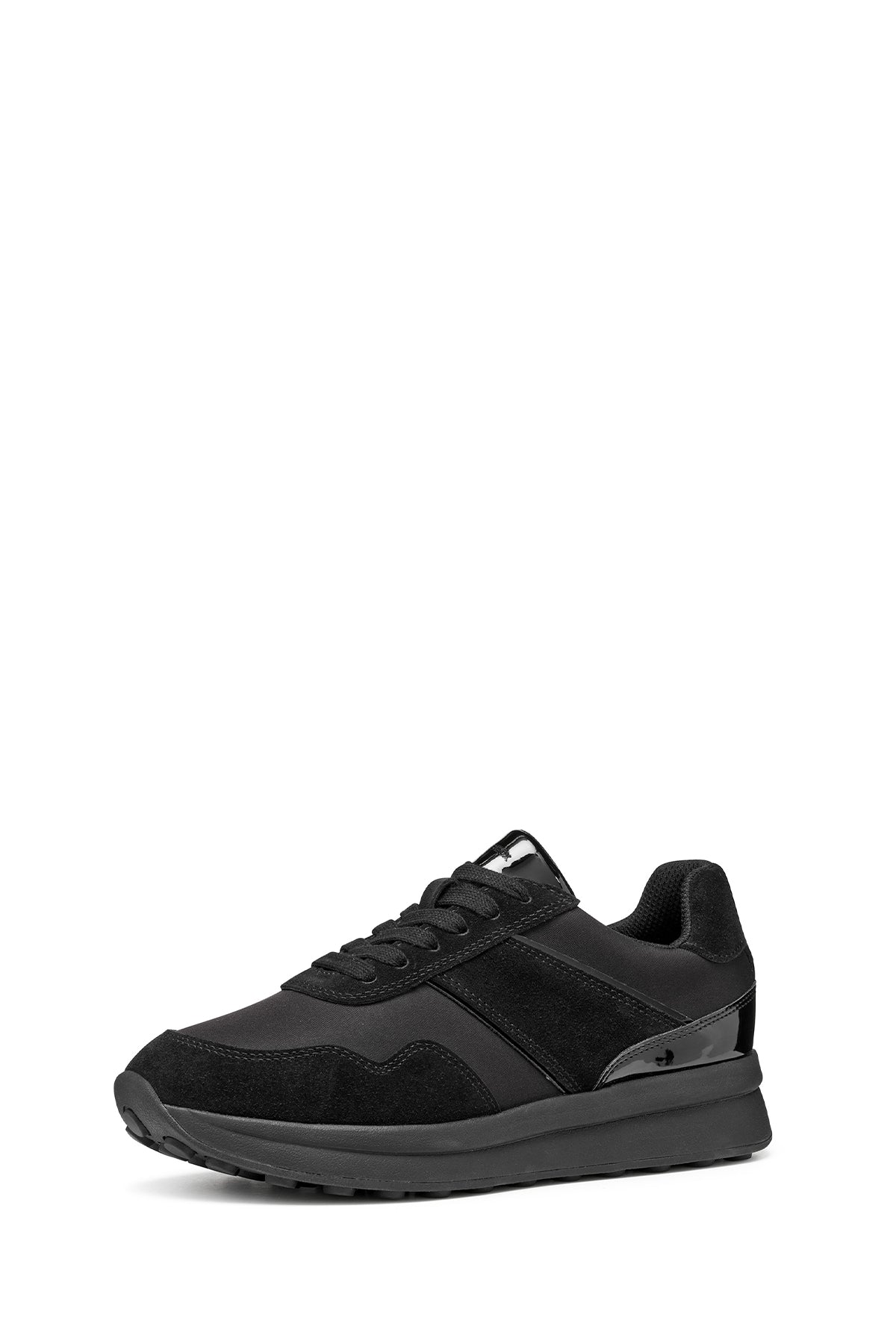 Geox Kadın Siyah D Runntıx A - Nylon+suede Bağcıklı Kalın Tabanlı Kumaş Sneaker