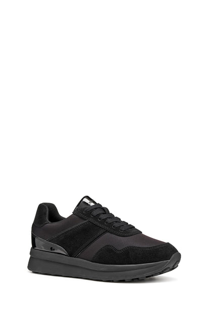Geox Kadın Siyah D Runntıx A - Nylon+suede Bağcıklı Kalın Tabanlı Kumaş Sneaker