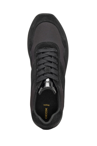 Geox Kadın Siyah D Runntıx A - Nylon+suede Bağcıklı Kalın Tabanlı Kumaş Sneaker