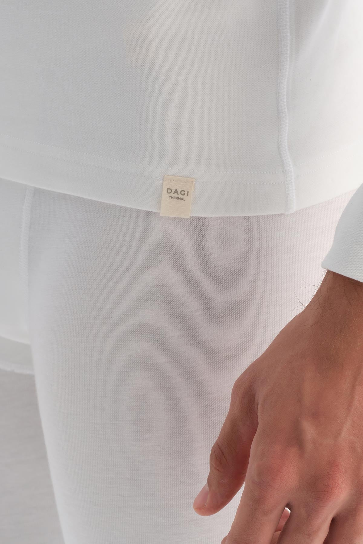 Ekru Sıfır Yaka Uzun Kol Erkek Termal Içlik Tek Üst