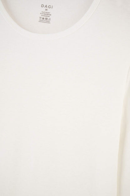 Ekru Sıfır Yaka Uzun Kol Erkek Termal Içlik Tek Üst