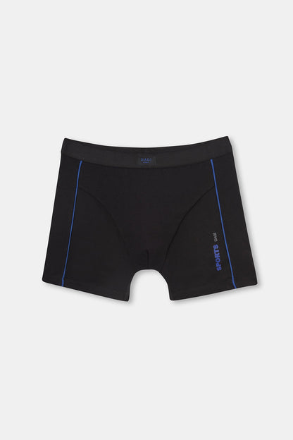 Siyah Spor Pamuklu Boxer