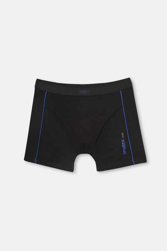 Siyah Spor Pamuklu Boxer