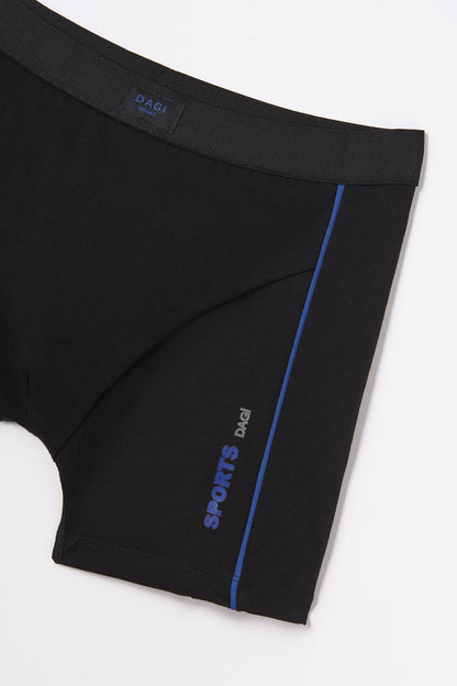 Siyah Spor Pamuklu Boxer