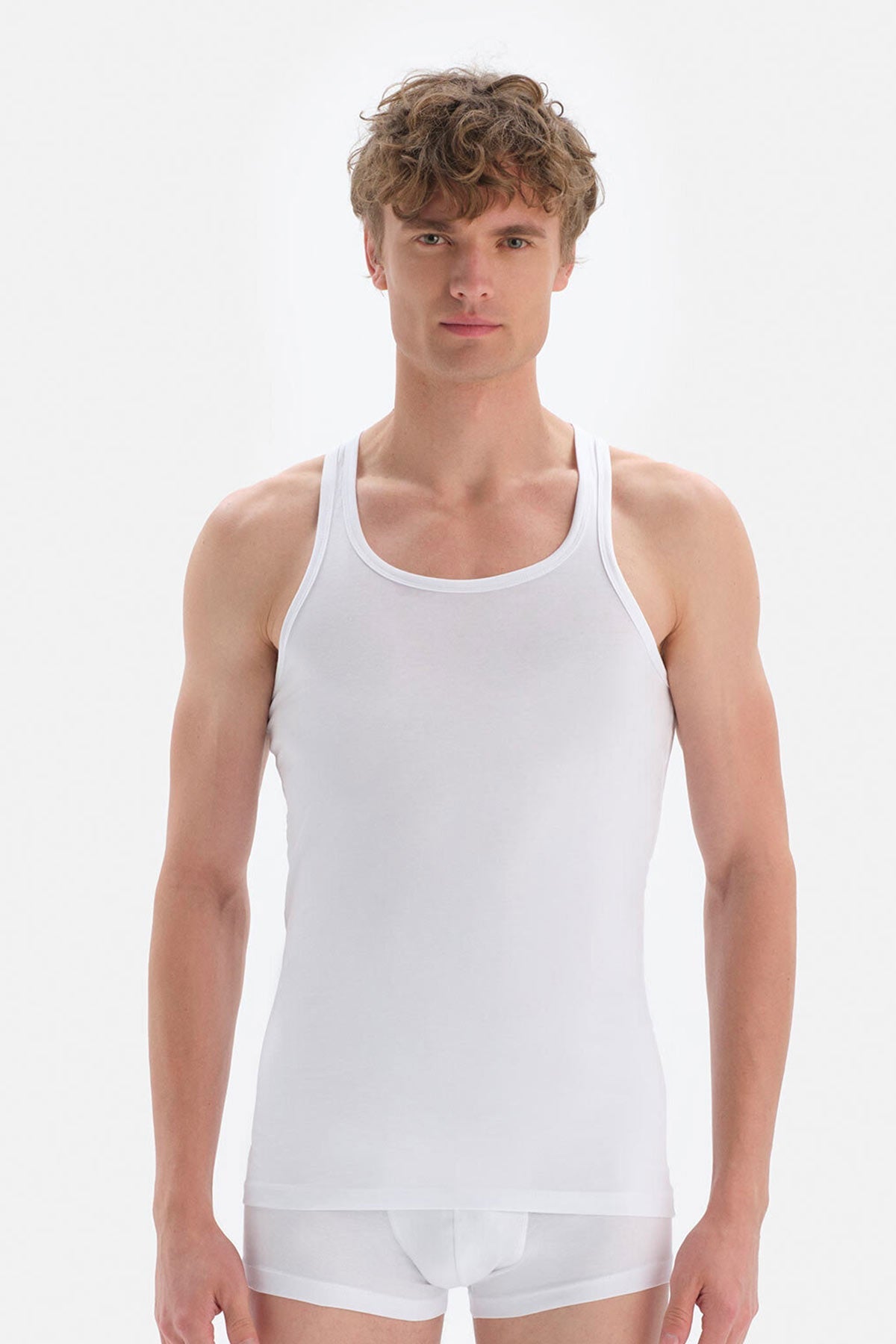 Beyaz Penye Compact Sporcu Erkek Atlet