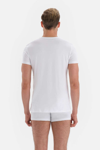 Beyaz Penye Sıfır Yaka Erkek Fanila