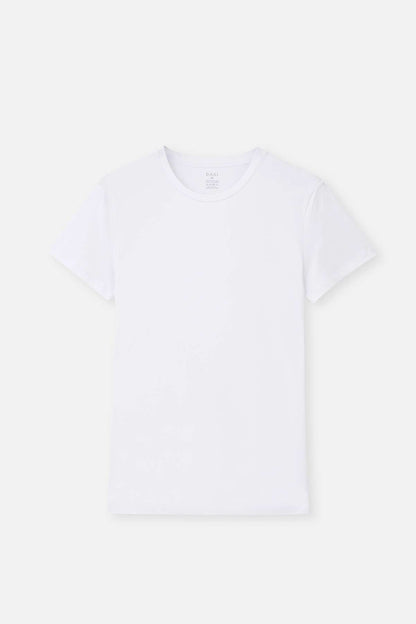 Beyaz Compact O Yaka 2'li T-shirt