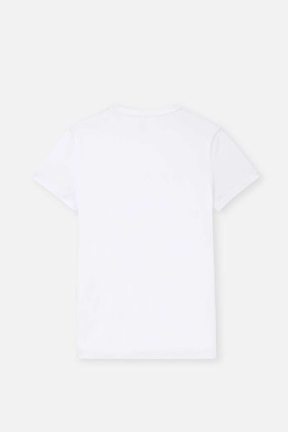Beyaz Compact O Yaka 2'li T-shirt