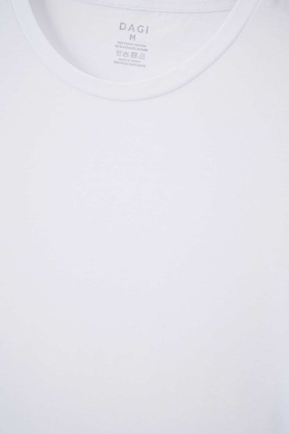 Beyaz Compact O Yaka 2'li T-shirt