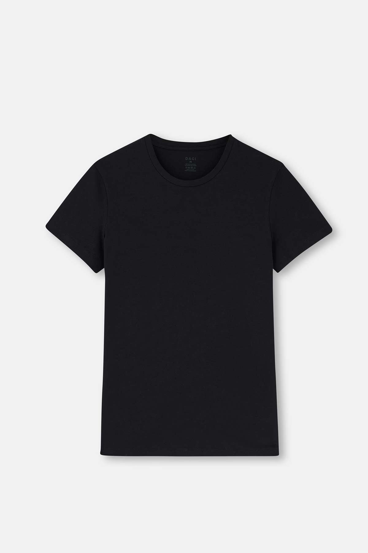 Siyah Compact O Yaka 2'li T-shirt
