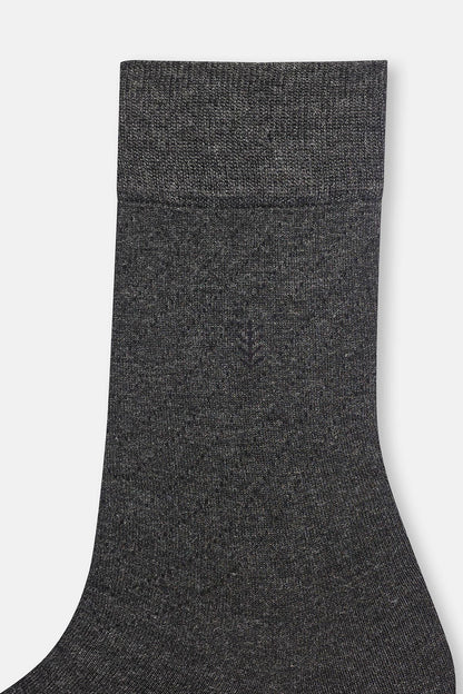 Füme Erkek Bambu Yaprak Desenli Çorap