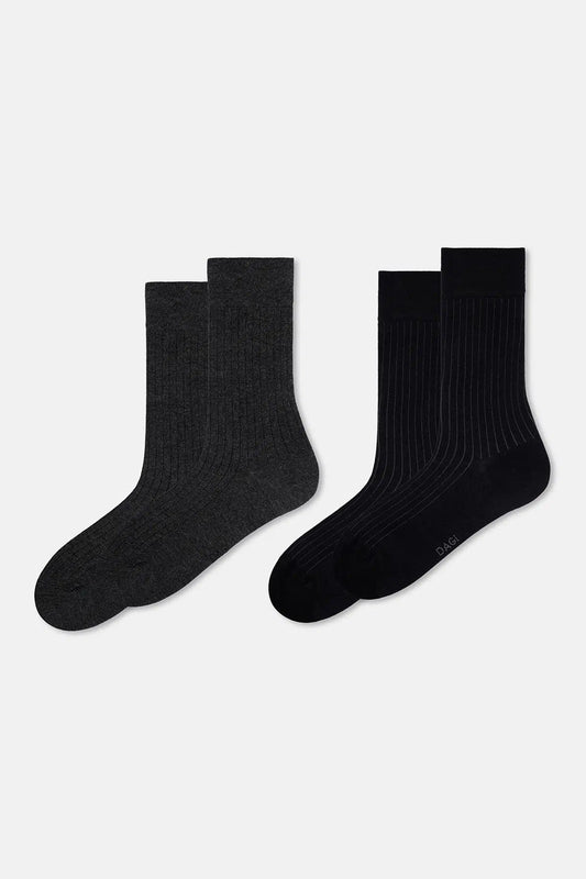 Erkek 2'li Çizgi Desen Bambu Çorap
