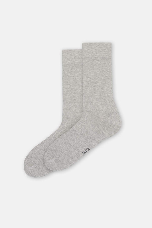 Gri Erkek Pamuklu Uzun Konç Çorap