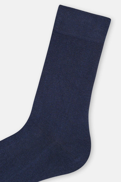 Lacivert Erkek Pamuklu Uzun Konç Çorap