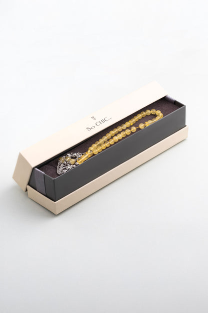 Doğal Kehribar Taşlı 22 Cm Gümüş Tesbih F5600884899