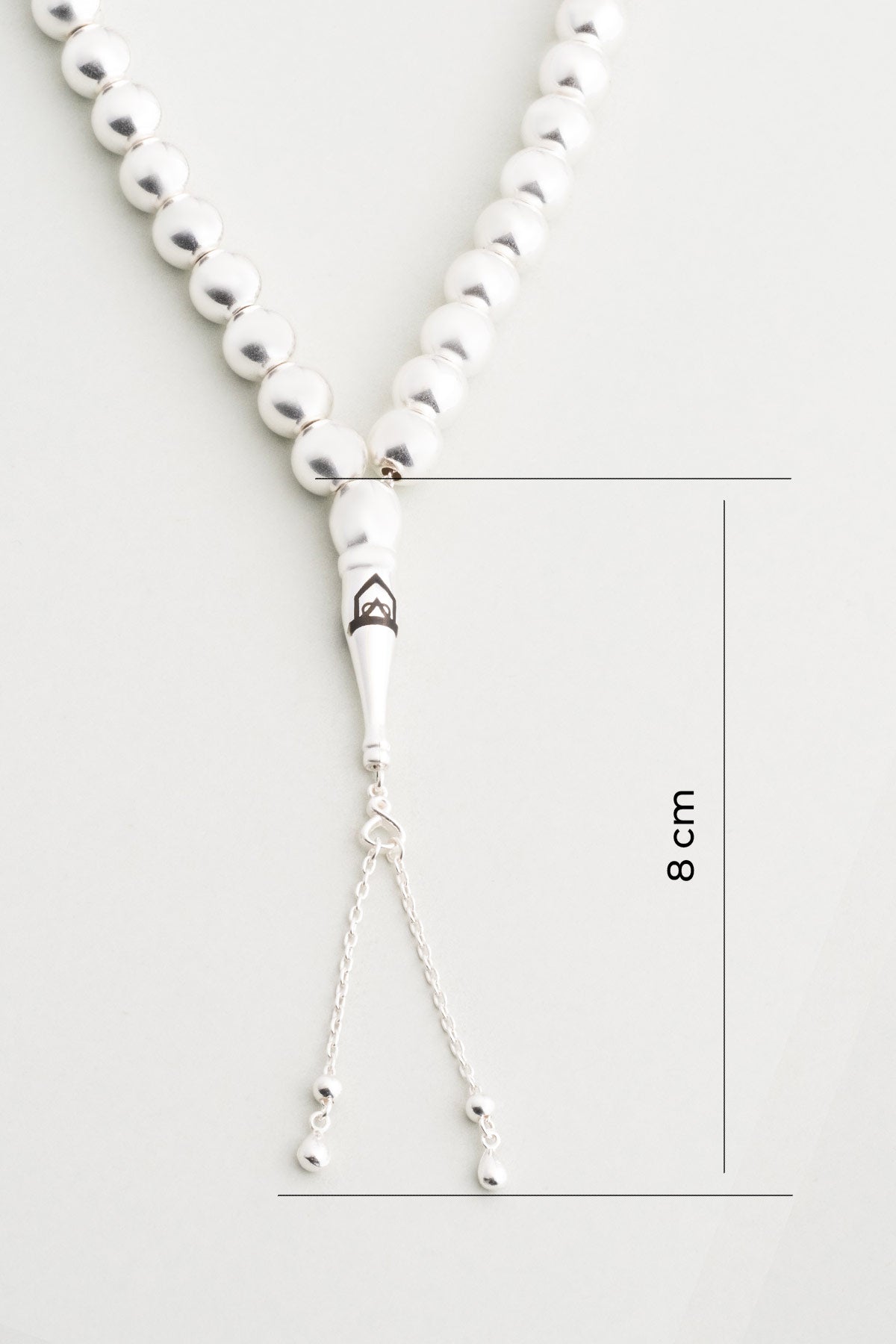 Modern Tasarım 21 Cm Gümüş Tesbih F57169999