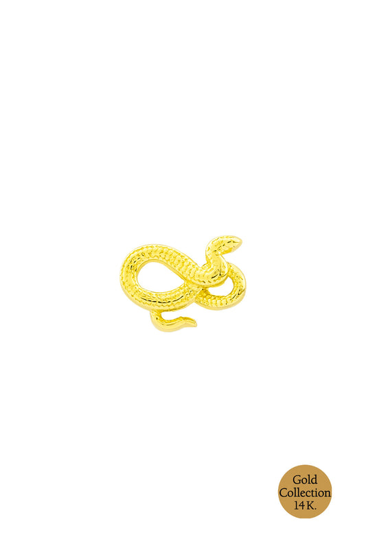 Minimal Altın Serisi  14 Ayar Sarı Altın Yılan Figürlü Tragus Piercing Gg05390044499