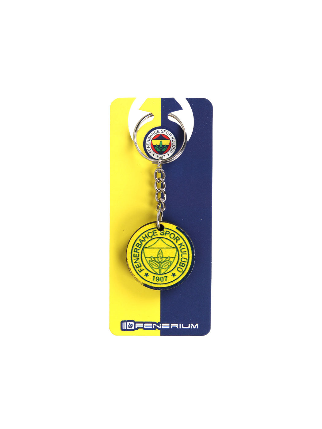 Fenerbahçe Sarı Tek Renk Logolu Ahşap Anahtarlık