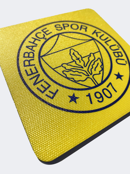 Fenerbahçe Sarı Kontür Arma Bardak Altlığı
