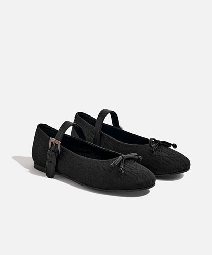 Fiyonklu Monogram Jakarlı Babet