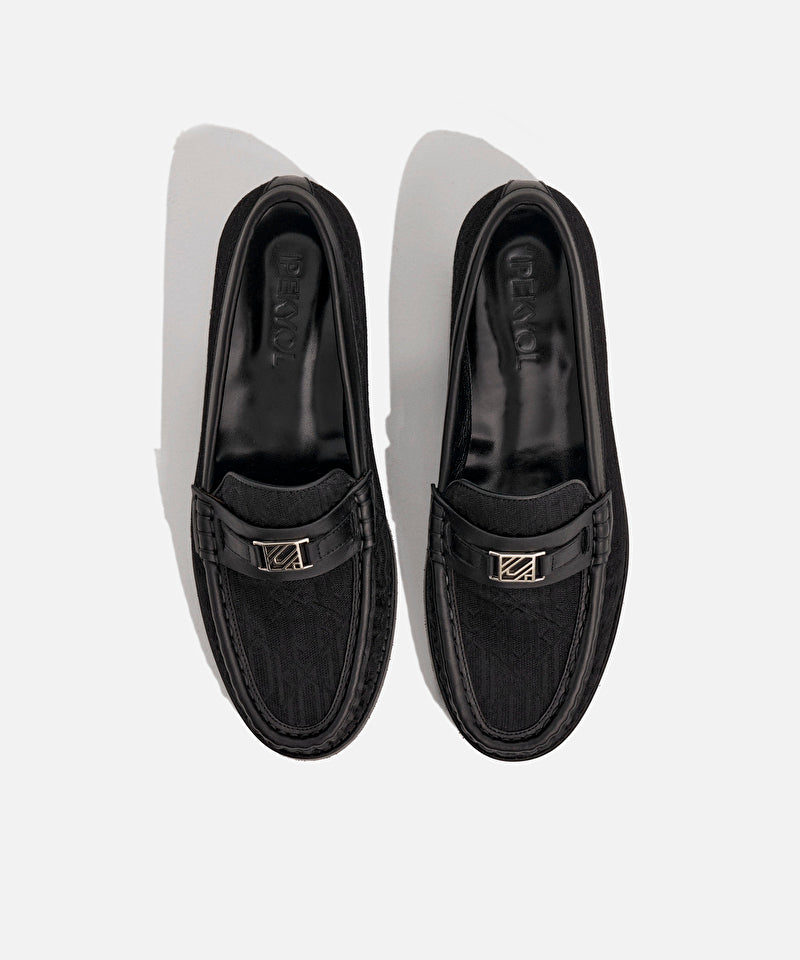 Metal Tokalı Monogram Jakarlı Makosen