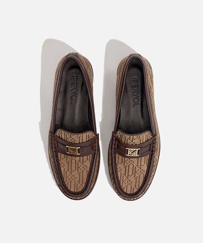 Metal Tokalı Monogram Jakarlı Makosen