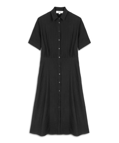 Gömlek Yaka Büzgülü Elbise